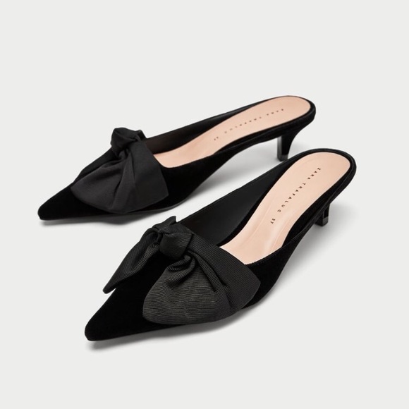 kitten heel mules zara